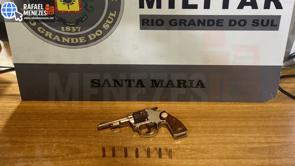Homem é preso com revólver de numeração raspada após disparos no bairro Noal em Santa Maria