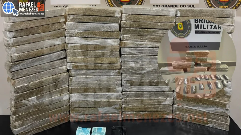 2º BPChq apreende quase 50 quilos de maconha em duas ações em Santa Maria