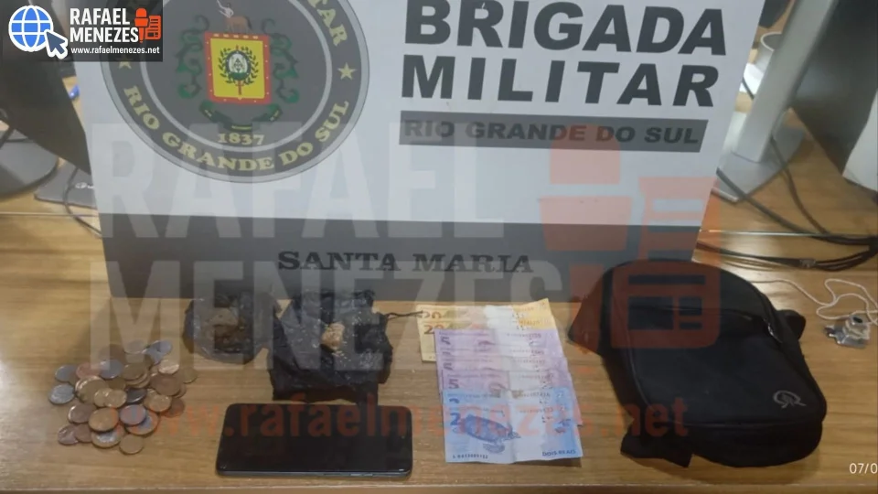 Homem é preso com crack e maconha durante ação do 2º BPChq em Santa Maria