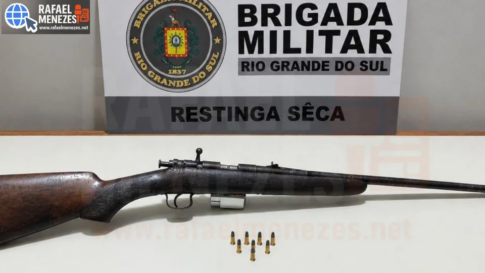 Homem é preso com espingarda e munições durante ação do 2º BPChq em Restinga Sêca