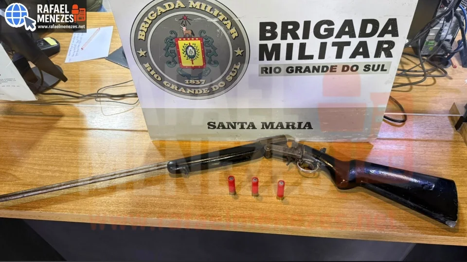 Homem é preso com espingarda durante ação do 2º BPChq em Santa Maria