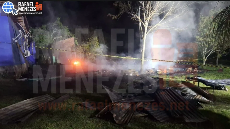 Casal é encontrado morto após incêndio destruir residência no interior de Toropi