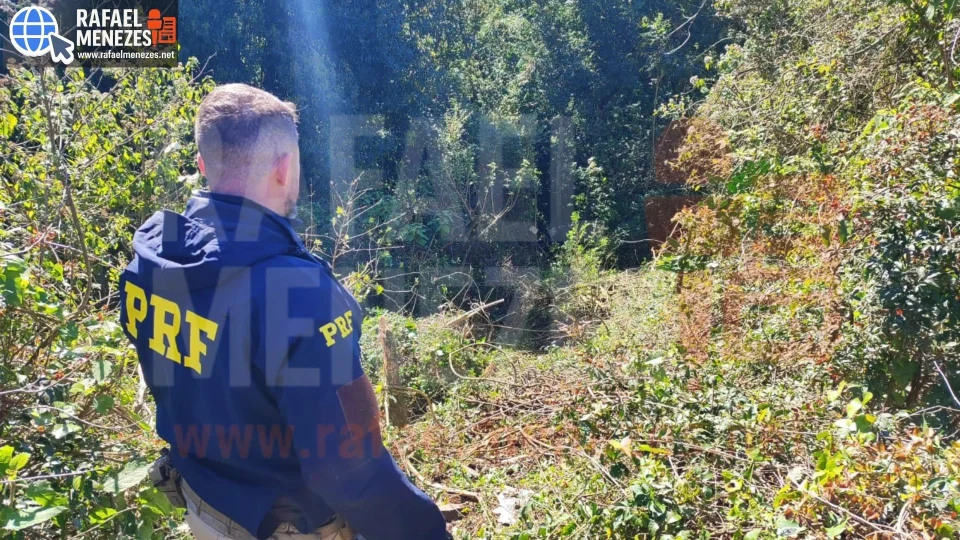 Três pessoas ficam gravemente feridas após carro sair da pista e cair em ribanceira na BR-287
