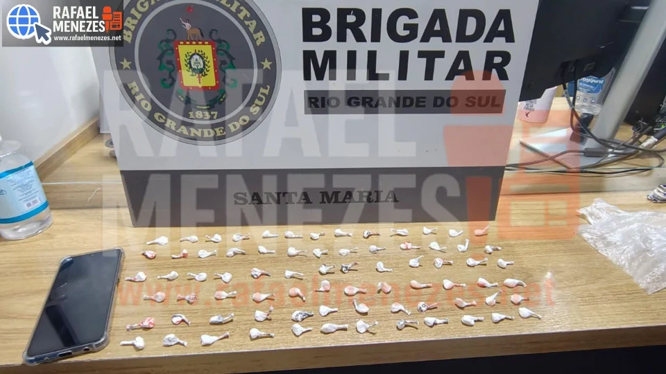 Homem é preso com 75 porções de cocaína em Santa Maria