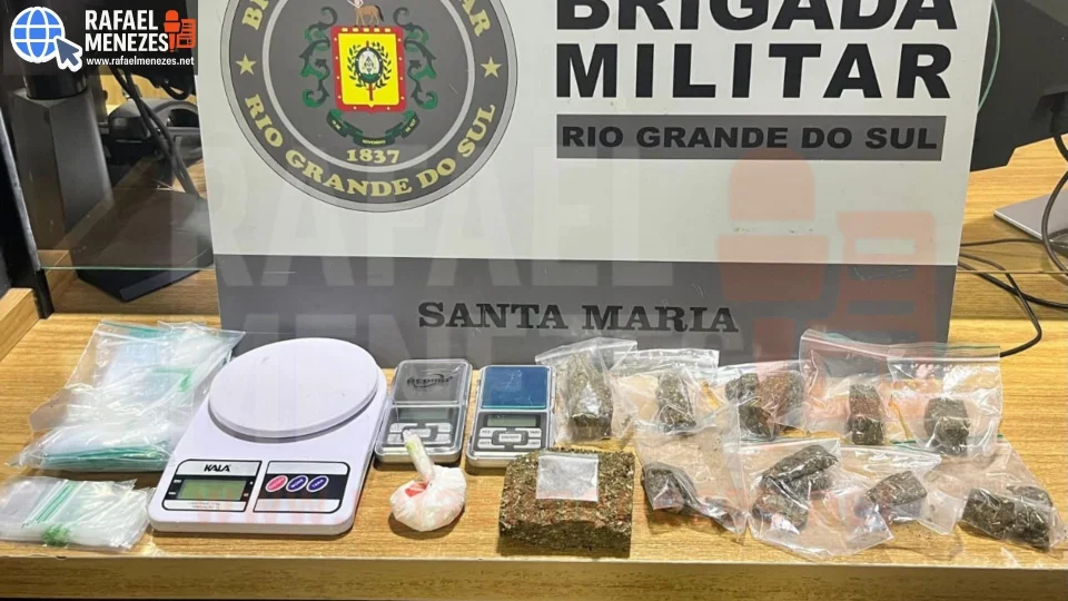 Homem é preso com maconha, cocaína e balanças de precisão no bairro Caturrita em Santa Maria