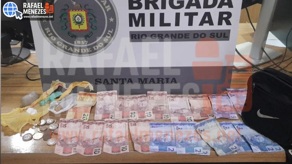 Brigada Militar prende dois homens por tráfico de drogas durante patrulhamento em Santa Maria