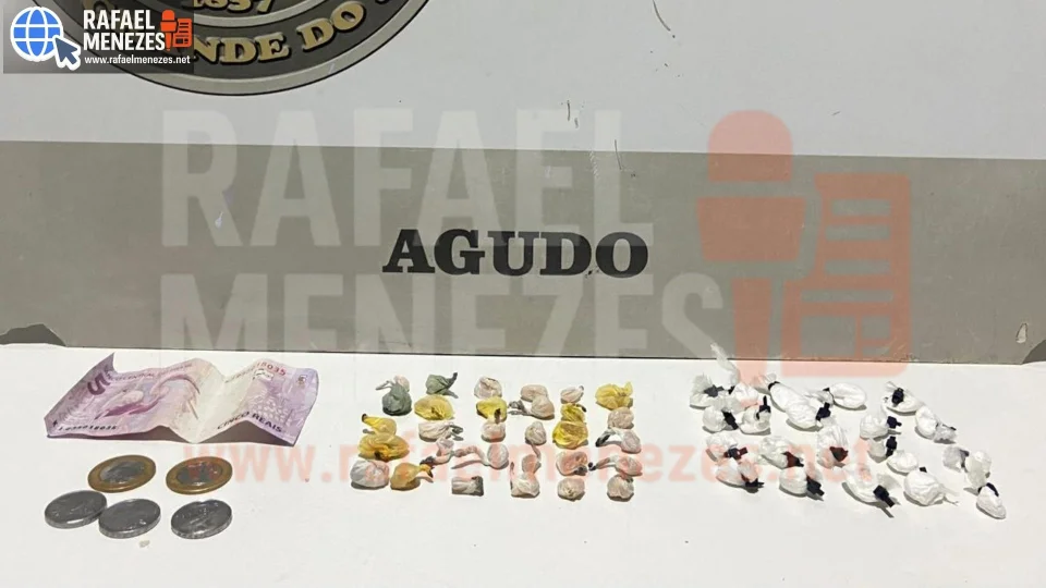 Força Tática apreende drogas após ouvir disparo de arma de fogo em Agudo