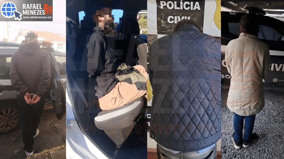 Três homens e uma mulher são presos em sequência de ações da Polícia Civil em São Gabriel
