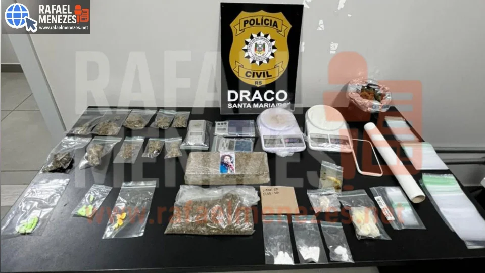 DRACO prende homem e apreende seis tipos de drogas em Santa Maria