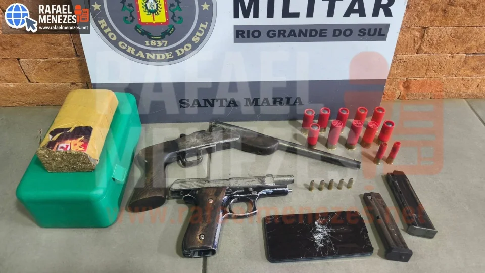 Mulher é presa com armas, munições e maconha em Santa Maria