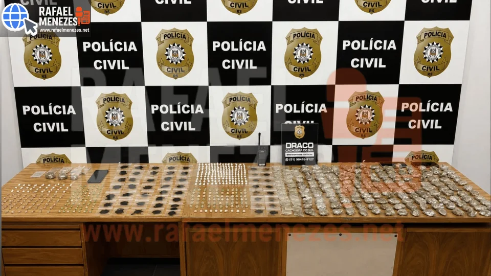 Polícia Civil desarticula esquema de tráfico e prende três suspeitos em Cachoeira do Sul