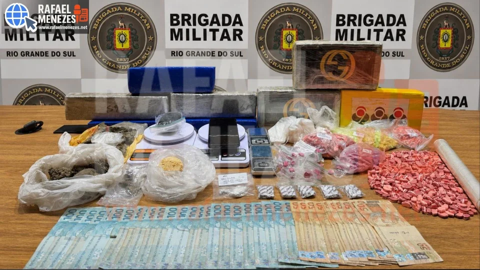 Homem é preso com drogas, dinheiro e cerca de 1,5 mil comprimidos de ecstasy em Santa Maria