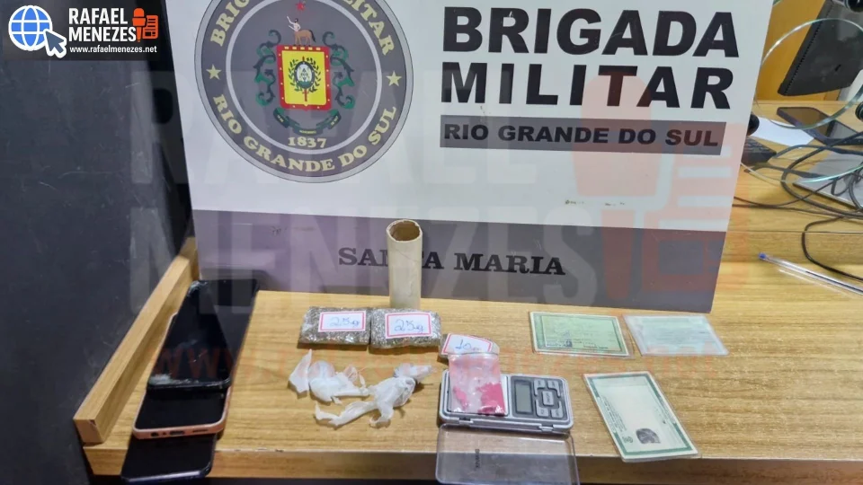 Criança cai do 4º andar, e polícia encontra drogas em apartamento onde estavam mãe, companheiro e adolescente em Santa Maria