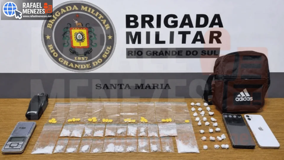 Homem é preso com cocaína e ecstasy durante abordagem do 2º BPChq em Santa Maria