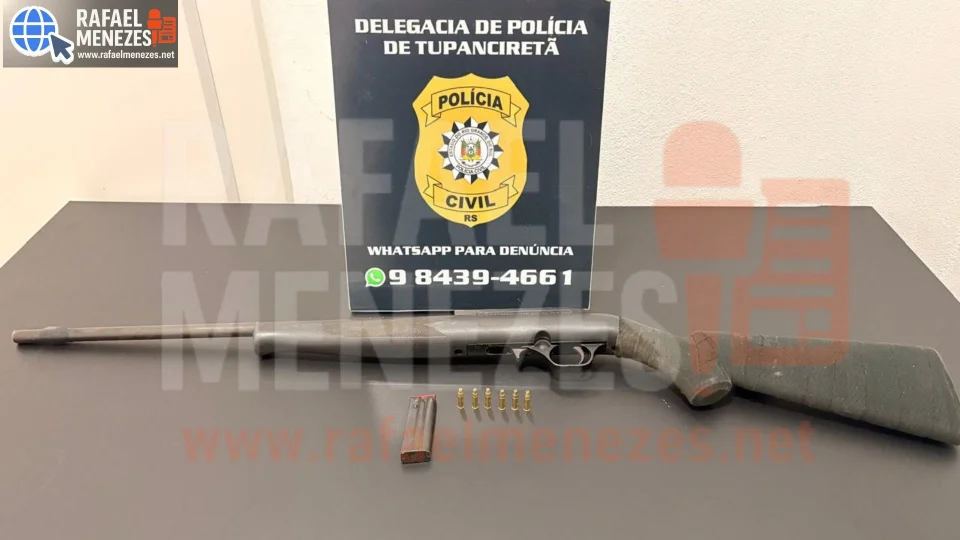 Homem é detido em flagrante com rifle calibre 22 no interior de Tupanciretã