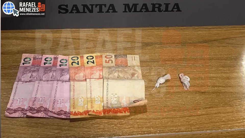 Homem é preso com porções de cocaína e dinheiro no bairro Divina Providência em Santa Maria