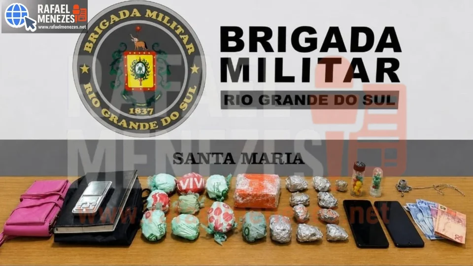 Casal é preso com mais de 800 gramas de drogas durante ação do 2ºBPChq em Santa Maria