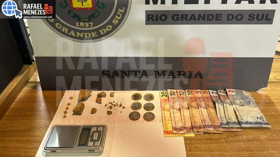 Homem é preso pelo 2º BPChoque por tráfico de drogas em Santa Maria