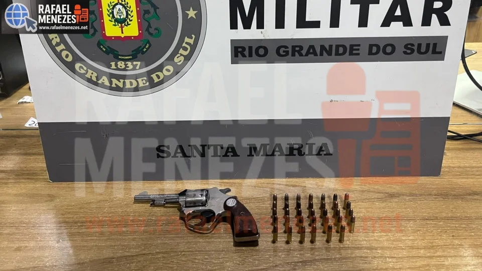 Adolescente de 14 anos é apreendido com revólver e munições em Santa Maria