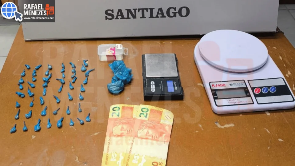 Homem é preso com crack, balanças de precisão e dinheiro durante ação da Brigada Militar em Santiago