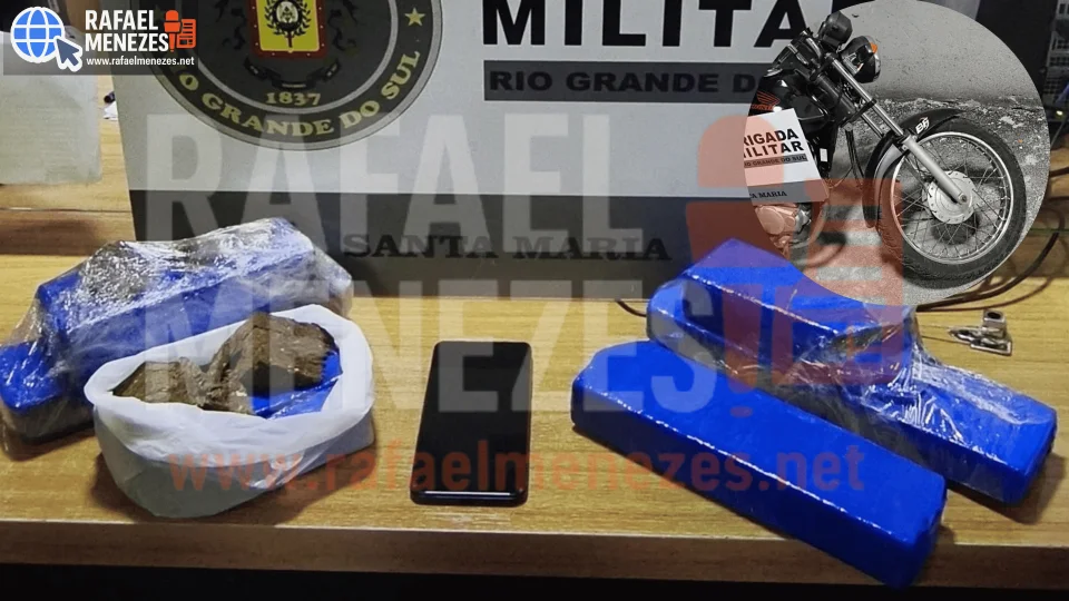 Entrega de drogas por delivery termina com prisão e apreensão de mais de 3 quilos de maconha em Santa Maria