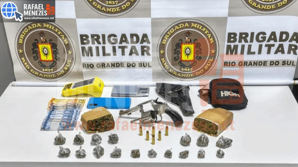 Homem e mulher são presos por tráfico e porte ilegal de arma em Santa Maria