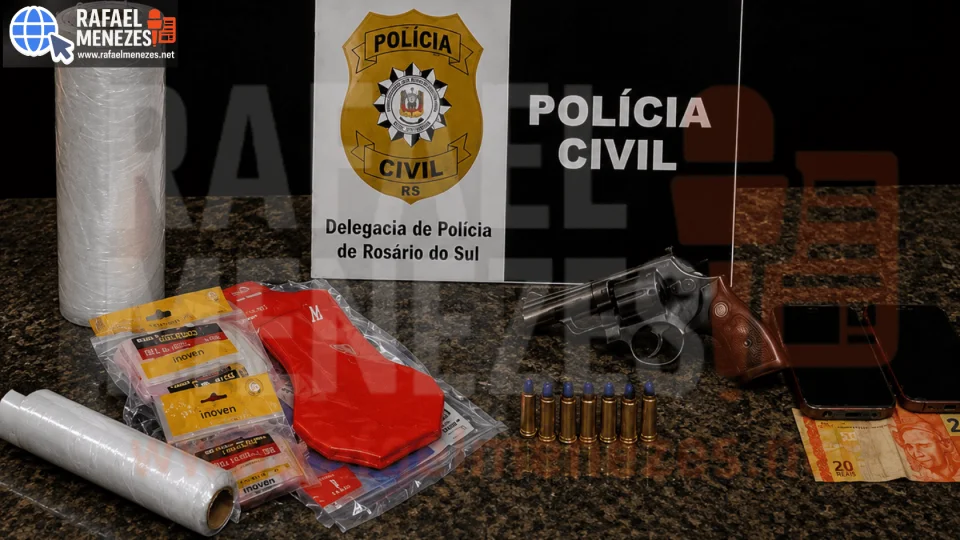 Homem é preso em flagrante com arma e drogas em Rosário do Sul