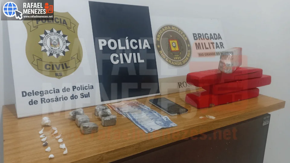 Mulher é presa com cerca de 5 quilos de maconha após entrega monitorada em Rosário do Sul