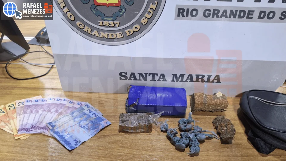 Homem é preso com mais de meio quilo de maconha durante ação do Choque em Santa Maria