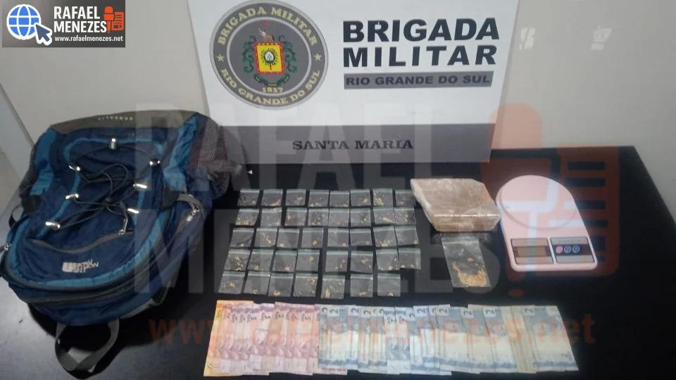 Homem é preso com mais de 590 gramas de crack no bairro Carolina em Santa Maria