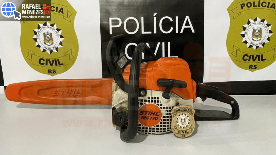 Polícia Civil recupera motosserra furtada de oficina mecânica em Pinhal Grande