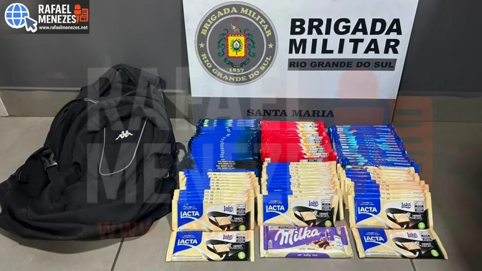 Homem é preso após furtar mais de R$ 900 em chocolates de supermercado em Santa Maria