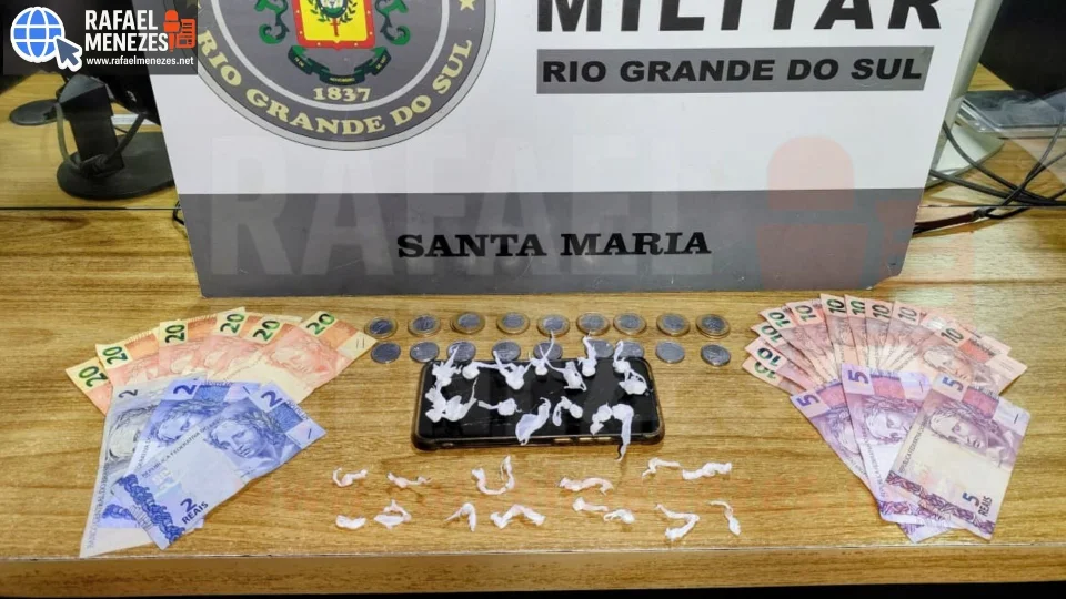 Homem é preso com crack, cocaína e ecstasy durante abordagem em Santa Maria
