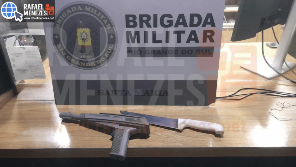 Homem é preso com faca e simulacro de arma nas proximidades do Estádio Presidente Vargas em Santa Maria