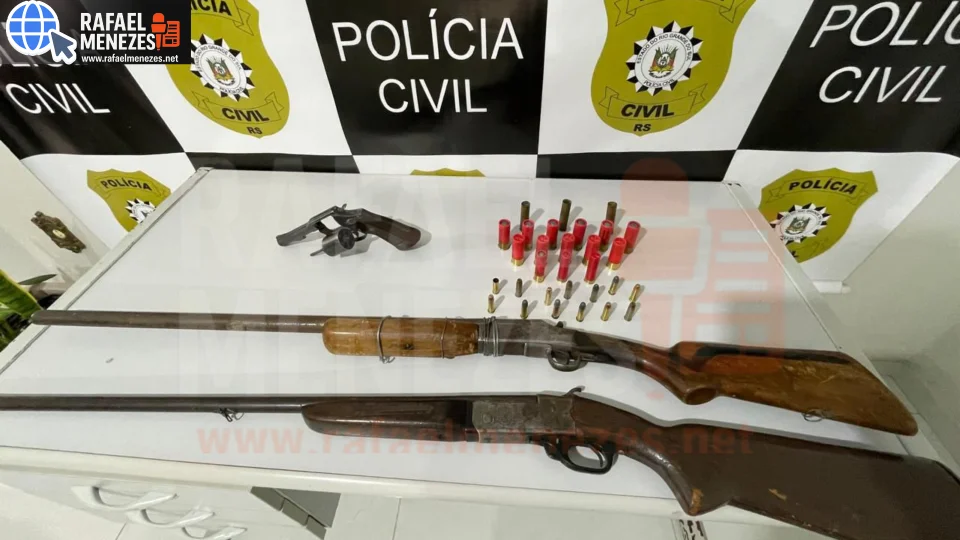 Homem é preso com armas e munições em Pinhal Grande