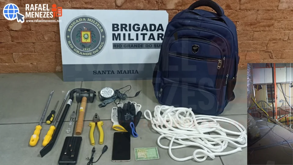 Homem é detido após ser encontrado escondido no teto de shopping em Santa Maria