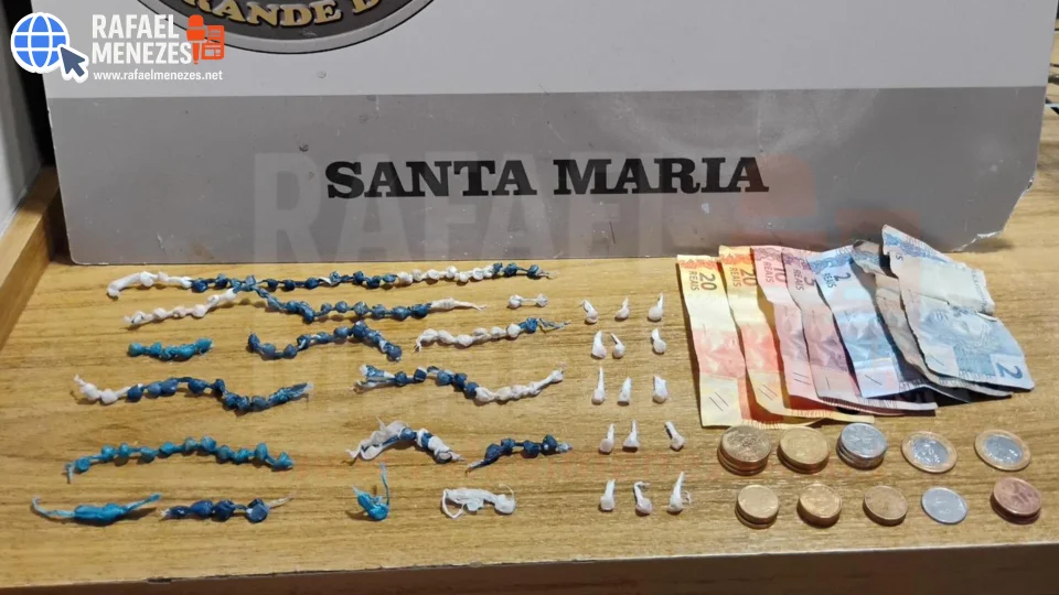 Foragido é preso e adolescente de 14 anos apreendido com 129 porções de crack em Santa Maria