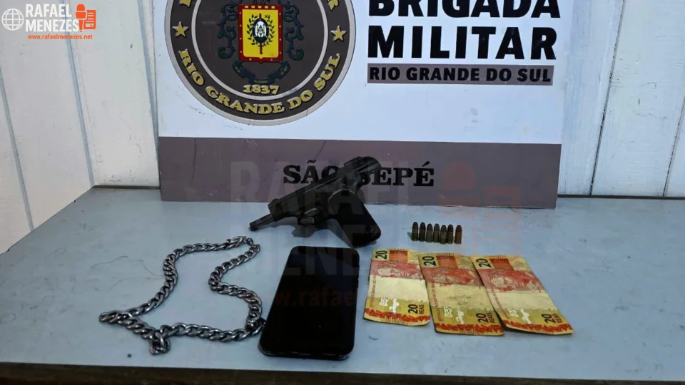 Jovem é preso por porte ilegal de arma de fogo em São Sepé