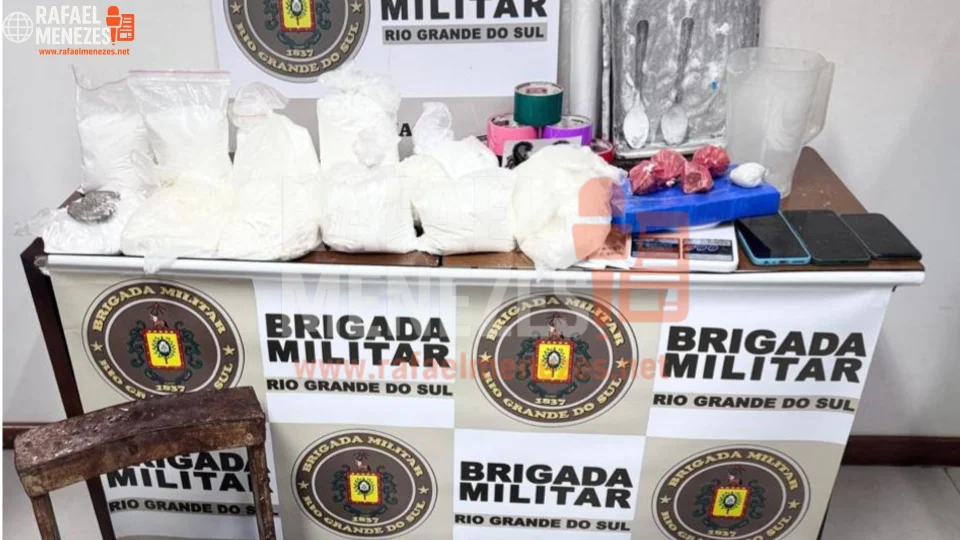 Brigada Militar apreende R$ 1 milhão em drogas e prende quatro pessoas em Nova Esperança do Sul