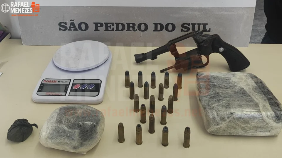 Homem é preso com arma e drogas em São Pedro do Sul