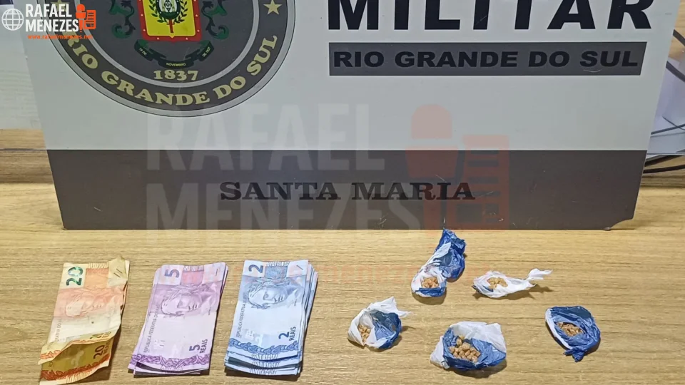 Foragido da Justiça é preso por tráfico de drogas após tentar fugir para área de mata em Santa Maria