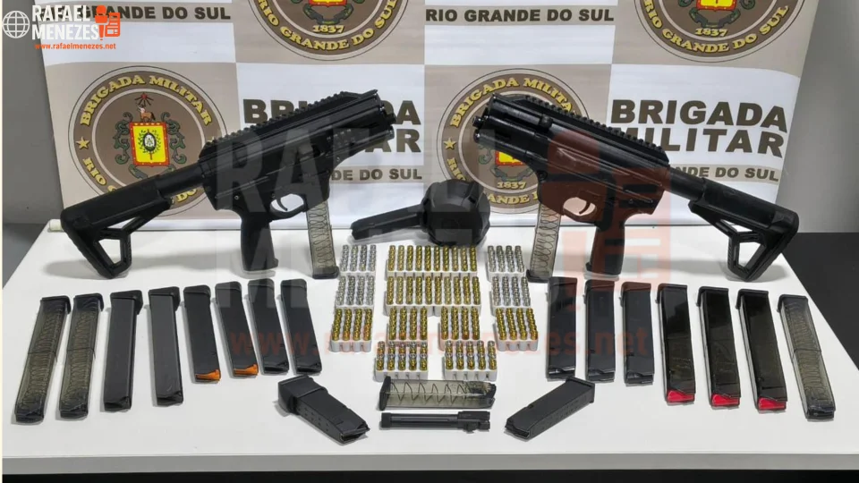 Homem é preso com submetralhadoras e centenas de munições em Santa Maria