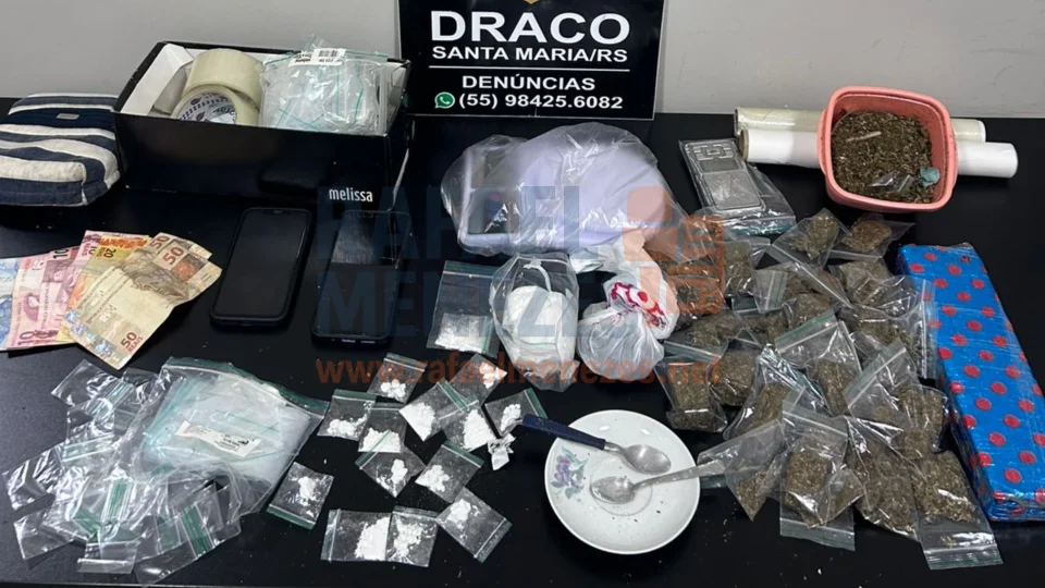 Dupla é presa por tráfico de drogas e mais de 4 kg de maconha são apreendidos em Santa Maria