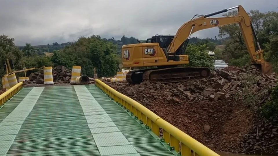 Ponte provisória entre Dilermando de Aguiar e São Pedro do Sul será totalmente interditada a partir de domingo