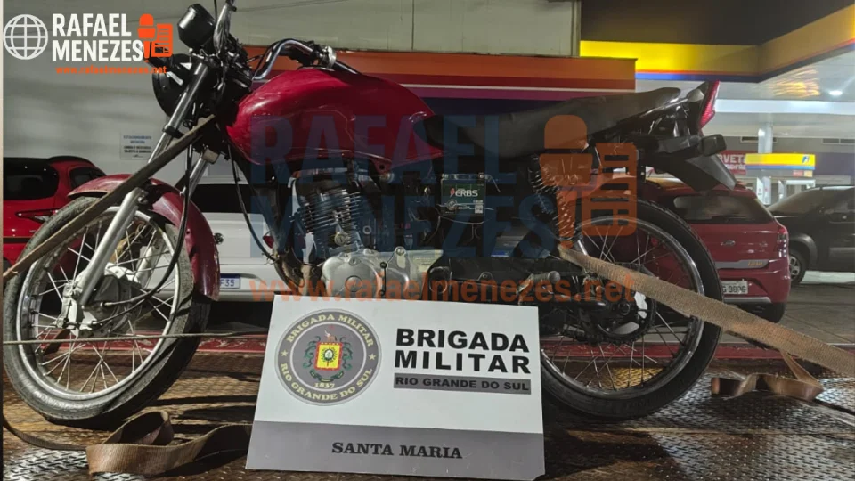 Motocicleta furtada é recuperada pelo 2º BPChq em Santa Maria