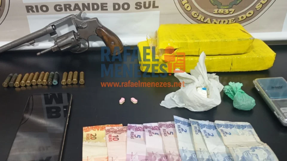 Jovem é preso por tráfico de drogas e porte ilegal de arma em Santa Maria