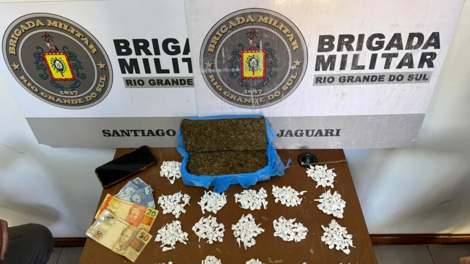 Adolescente é apreendido pela Brigada Militar com R$ 120 mil em drogas em Jaguari