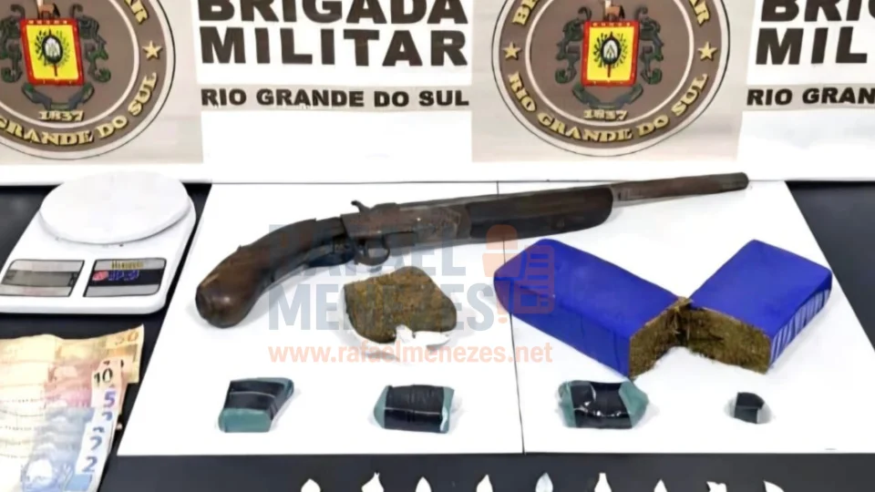 Tentativa de fuga termina com prisão por tráfico e posse ilegal de arma em Santa Maria