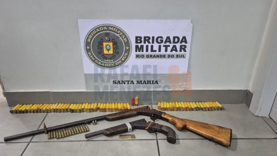 Após disparos de arma, homem é encontrado dormindo ao lado de espingarda e acaba detido em Santa Maria