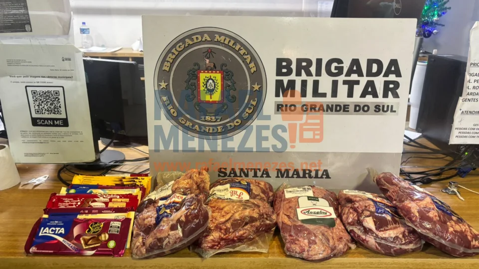 Homem é preso após furtar carnes e chocolates em supermercado no centro de Santa Maria